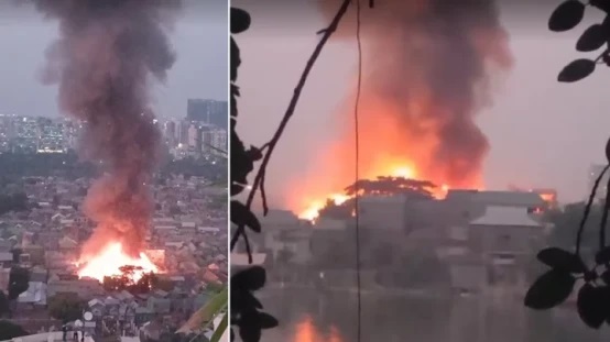 ঢাকার কড়াইল বস্তিতে আগুন, নিয়ন্ত্রণে ১১ ইউনিট